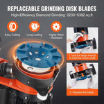 Amocart Electric Concrete Floor Grinder 7inch Walk-Behind 1.7HP Concrete Floor Polisher 1300W 1720RPM for Granite Marble Stones