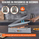 Amocart 8/12/16in Impulse Poly Bag Sealer Manual Heat Sealing Machine with Adjustable Heating Mode for Plastic Mylar PE PP Bags