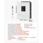 SucceBuy 3000W/4000W Hybrid Solar Inverter 24V DC to 230V AC Built-in Solar Controller Compatible with Lead Acid Lithium Battery