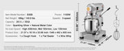 Charger l'image dans la visionneuse de galerie, Amocart 10L/14L/28.5L/18.7L Commercial Food Mixer Commercial Stand Mixer with 3 Adjustable Speeds 550W 1100W Dough Mixer
