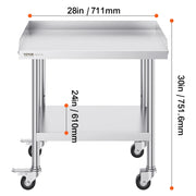 Load image into Gallery viewer, Amocart Stainless Steel Work Table Commercial Food Prep Worktable with 4 Wheels Heavy Duty Prep Worktable for Restaurant Home
