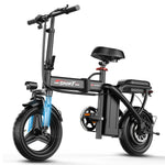 1200W Peak Motor Foldable Ebike, 25 MPH 45 Miles Range, Dual Suspension 14" Tires 3 Speed Modes, Commuter Electric Bike ,Custom
