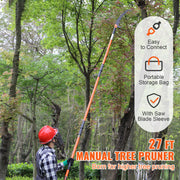 Bild in Galerie-Viewer laden, Amocart Manual Pole Saw Extendable Tree Pruner Sharp Steel Blade for Branches Trimming with Lightweight Aluminum Alloy Handle
