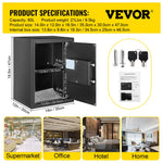 Amocart Fingerprint Locks Safe Deposit Box 0.8/2.1 Cubic Feet Digital Electronic Secret Hidden Piggy Bank for Money Guns File