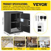 Bild in Galerie-Viewer laden, Amocart Fingerprint Locks Safe Deposit Box 0.8/2.1 Cubic Feet Digital Electronic Secret Hidden Piggy Bank for Money Guns File
