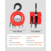 Bild in Galerie-Viewer laden, Amocart 1T/2T Hand Chain Hoist Manual Chain Block with 8/10/20 ft Lifting Height Pulley Hoist for Garage Warehouse Machinery

