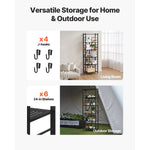 SucceBuy 6/5/4/3 Tier Black Foldable Storage Shelf with Wheels Folding Metal Rack Shelving Unit Organizer for Garage Kitchen