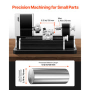 Bild in Galerie-Viewer laden, Amocart 2.76x5.12 in Mini Metal Lathe Machine 36W 20,000 RPM Speed + 3-jaw Chuck Aluminum Alloy for Processing Precision Parts
