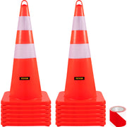 Charger l'image dans la visionneuse de galerie, Amocart Tools Safety Cones 12"x28" High Visibility PVC Orange Traffic Cones with Heavy-Duty Base Used for Traffic Road Control
