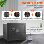 Amocart 1.2/0.5 Cubbic Fit Electronic Safe Deposit Safe Box W/ Digital Access & Override Keys for Money Gun Jewelry Document