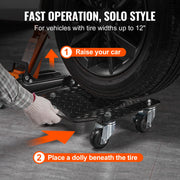 Bild in Galerie-Viewer laden, Amocart Car Tire Wheel Trolley Dollies 2/4PCS 1500lb Weight Capacity Vehicle Skate Moving Tire with 4 Casters Auto Repair Mover
