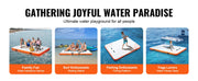 Charger l'image dans la visionneuse de galerie, SucceBuy Inflatable Floating Dock Non-Slip Water Floating Dock Mat with Detachable Ladder Floating Platform Island Raft for Pool
