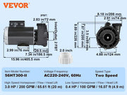 Charger l'image dans la visionneuse de galerie, Amocart 2 Speed SPA Pump 48/56-Frame AC110-120V SPA Pump 1.5HP/3HP/4HP High Speed 2'' Port 90° Rotational Interface for Hot Tub
