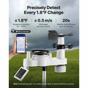 Load image into Gallery viewer, Amocart 7-in-1 Wi-Fi Weather Station 7-In TFT Display Solar Powered Outdoor Sensor, Rain Gauge, Indoor Outdoor Weather Forecast
