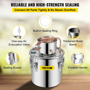 Bild in Galerie-Viewer laden, Amocart 3 5 8 Gal Distiller Moonshine Alcohol Brew Water Wine Essential Oil Brewing Kit Stainless Copper with Pump for Home DIY
