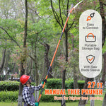 Amocart Manual Pole Saw Extendable Tree Pruner Sharp Steel Blade for Branches Trimming with Lightweight Aluminum Alloy Handle