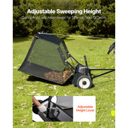 Load image into Gallery viewer, Amocart 52 in Tow Behind Lawn Sweeper 26 cu.ft. Yard Sweeper Adjustable Sweeping Height with Dumping Rope for Grass Clippings
