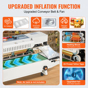 Charger l'image dans la visionneuse de galerie, Amocart Continuous Bag Band Sealing Machine 6-12 mm Horizontal Band Sealer with Inflation Function for 0.02-0.8 mm Plastic Bags
