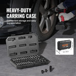 Amocart Drive Impact Socket Set Deep & Shallow Socket Set Cr-Mo Alloy Steel Auto Repair EasytoRead Size Markings Storage Case