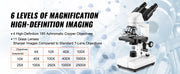 Bild in Galerie-Viewer laden, Amocart Compound Trinocular Microscope 40X-2500/40X-5000X Magnification Lab Microscope w/ LED Illumination &amp; External Interface
