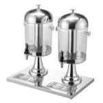 SucceBuy Beverage Dispenser 2.1 Gallon x2 Drink Dispenser, Stainless Steel + Plastic with Spigot Chamber Tray for Restaurants