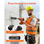 Amocart Core Drill Bit Internal Thread Diamond Dry Coring Bit w 3 Adapters Pilot Drill and Hex Wrench for Concrete Red Bricks