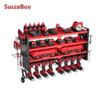 Amocart 4-Layer Hand Power Tool Organizer Rack Wall Mounted Pegboards Electric Drill Storage Holder for Garage Workshop