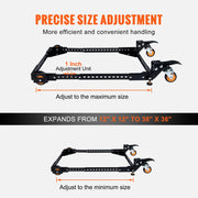 Charger l'image dans la visionneuse de galerie, Amocart Mobile Base 650 lbs Weight Capacity Adjustable from 12"x12" to 36"x36" Heavy Duty Mobile Base Stand with Swivel Wheels
