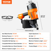 Charger l'image dans la visionneuse de galerie, Amocart Coil Siding Nailer CN65 CN55 CN70 CN83 CN90 Pneumatic Siding Nail Gun Pallet Making Coil Nailer 70-120PSI Air Nailer
