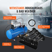 Bild in Galerie-Viewer laden, Amocart Train Horns Kit 4 Trumpet Air Horn Kit 150dB Train Horns 12V Air Compressor with 3/6/10L Tank, for Pickup Trucks Train

