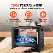 Charger l'image dans la visionneuse de galerie, 【From China】Amocart Thickness Planer 13inch Benchtop Planer &amp; Two-Blade 15-Amp 1800W Powerful Motor Low Noise For DIY Woodworki
