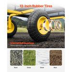 SucceBuy 1200Lbs Steel Garden Cart 2 in 1 Outdoor Metal Utility Wagon Yard Trailer w/ 13" All Terrain Tires Mesh Removable Sides