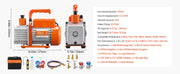 Load image into Gallery viewer, Amocart 3.5 CFM 4.5 CFM Vacuum Pump &amp; Gauge Set, Single Stage Rotary Vane HVAC &amp; Hoses for R134a R12 R22 R502a R410A R404 R407C
