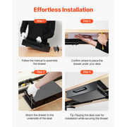 Load image into Gallery viewer, Amocart 13in/22in Under Desk Drawer Slide Out Desktop Storage Box Mounted Pullout Undertable Drawer Organizer for Office Home
