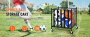 Charger l'image dans la visionneuse de galerie, SucceBuy Rolling Sports Ball Storage Cart Sport Equipment for Indoor Outdoor Steel Storage Rack for Garages Gym and Schools
