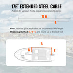 SucceBuy Boat Steering Cable 17 Feet Outboard Marine Rotary Steering Cable 1/2 Ton High Tensile Strength Universal Compatibility