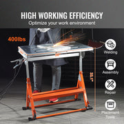 Bild in Galerie-Viewer laden, Amocart 18/20/24 Inch Foldable Welding Table Steel Table Top Auxiliary Welding Tool Flexible Height Portable Workbench for Work
