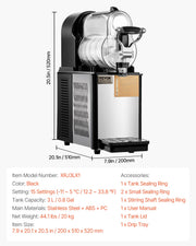 Load image into Gallery viewer, Amocart 3L Commercial Slushy Machine Single Tank Frozen Drink Machine Stainless Steel Margarita Smoothie Frozen Drink Maker
