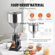 Bild in Galerie-Viewer laden, Amocart A03 5-50ml/5-100ml Manual Liquid Filling Machine Paste Bottle Filler Adjustable with Hopper for Juice Shampoo Honey
