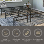 New Upgrade US Shipping Queen Size Metal Platform Bed Frame with 14 Slat Mattress Foundation No Box Spring Required-Premium