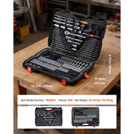 SucceBuy Mechanics Tool Set SAE and Metric Socket Set Wrenches Screwdriver Bits Accessories and Storage Case for Cars Repair