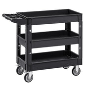 Charger l'image dans la visionneuse de galerie, Amocart 2/3 Shelf Utility Service Cart Dolly with 360° Swivel Wheels Ergonomic Storage Handle for Warehouse/Garage/Cleaning
