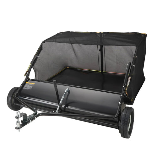 Amocart Tow Behind Lawn 21/26/44/50in Sweeper Large Capacity Heavy Duty Leaf & Grass Collector with Adjustable Sweeping Lawn