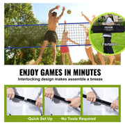 Charger l'image dans la visionneuse de galerie, Amocart Outdoor Volleyball Net System Adjustable Height Steel Poles with PVC Volleyball Pump Carrying Bag for Beach Lawn
