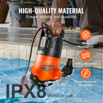SucceBuy Utility Pump 1HP 4000GPH High Flow 31ft Head Sump Submersible Water Pump with 10ft Long Power Cord for Draining Water