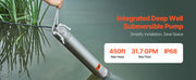Bild in Galerie-Viewer laden, Amocart Deep Well Submersible Pump 1HP / 1.5HP / 2HP Output Power 230V/115V 31.7 GPM Flow for Industrial Irrigation &amp; Home Use
