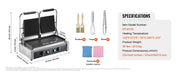 Charger l'image dans la visionneuse de galerie, Amocart Commercial Panini Grill 3600W Electric Sandwich Panini Maker with Temp Control And 19"x9" for Hamburger Steak Bacon
