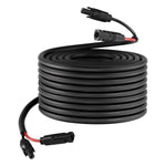 Amocart 30FT/50FT/100FT Solar Panel Extension Cable with Flame Retardant Protective Sleeving Female and Male Connectors for RV
