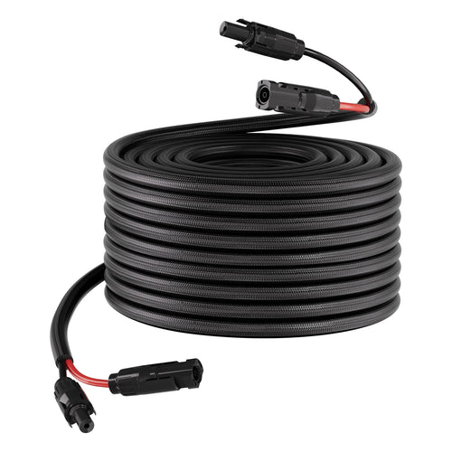 Amocart 30FT/50FT/100FT Solar Panel Extension Cable with Flame Retardant Protective Sleeving Female and Male Connectors for RV