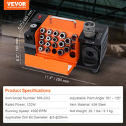 Charger l'image dans la visionneuse de galerie, Amocart Drill Bits Sharpener 3-13mm Mill Grinder Sharpener Portable Sharpening Angle Grinder w/ 11 Collet For Factory Workshop
